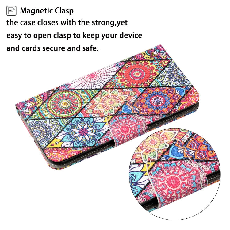 For iPhone 15 Pro 3D Colored Drawing Flip Leather Phone Case(Rhombus Totem) - HoMEdemic™ 