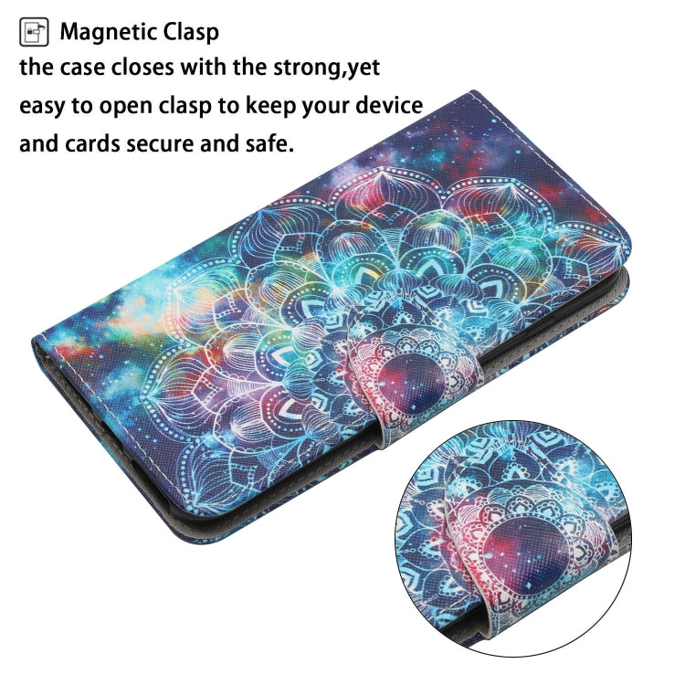 For iPhone 15 Pro 3D Colored Drawing Flip Leather Phone Case(Star Mandala) - HoMEdemic™ 