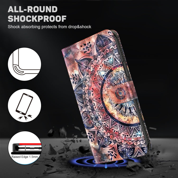 For iPhone 15 Pro 3D Painted Leather Phone Case(Colorful Mandala) - HoMEdemic™ 