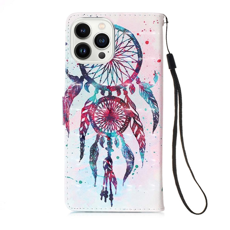 For iPhone 15 Pro 3D Painting Horizontal Flip Leather Phone Case(Color Drop Wind Chimes) - HoMEdemic™ 