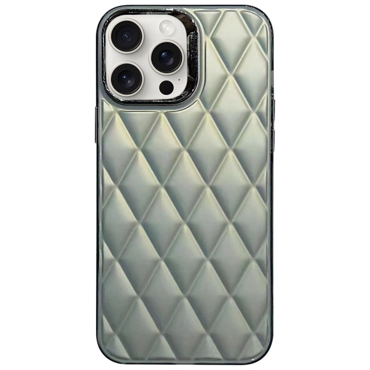 For iPhone 15 Pro 3D Rhombus Electroplating TPU Hybrid PC Phone Case(Grey) - HoMEdemic™ 