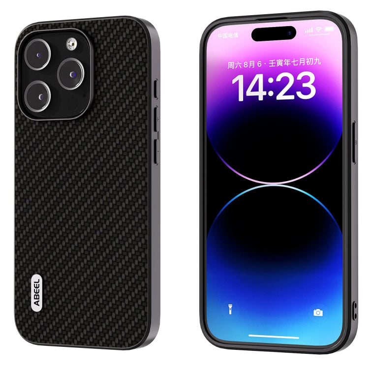 For iPhone 15 Pro ABEEL Carbon Fiber Texture Protective Phone Case(Black) - HoMEdemic™ 