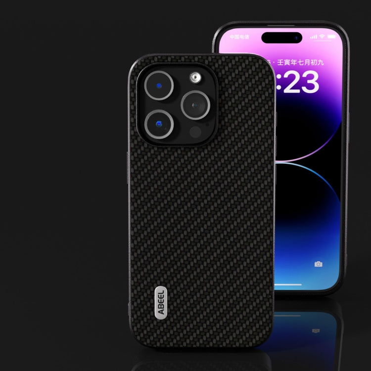 For iPhone 15 Pro ABEEL Carbon Fiber Texture Protective Phone Case(Black) - HoMEdemic™ 