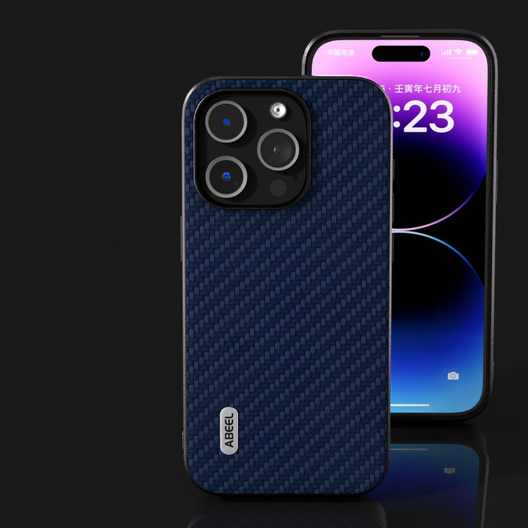 For iPhone 15 Pro ABEEL Carbon Fiber Texture Protective Phone Case(Dark Blue) - HoMEdemic™ 