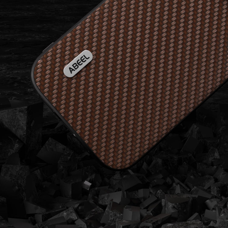 For iPhone 15 Pro ABEEL Carbon Fiber Texture Protective Phone Case(Dark Brown) - HoMEdemic™ 