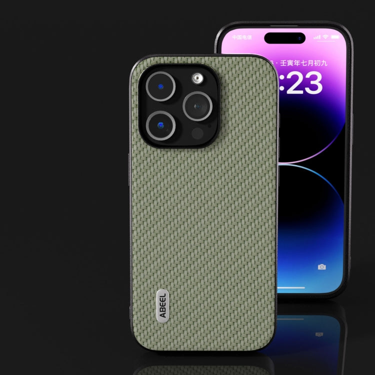 For iPhone 15 Pro ABEEL Carbon Fiber Texture Protective Phone Case(Green) - HoMEdemic™ 