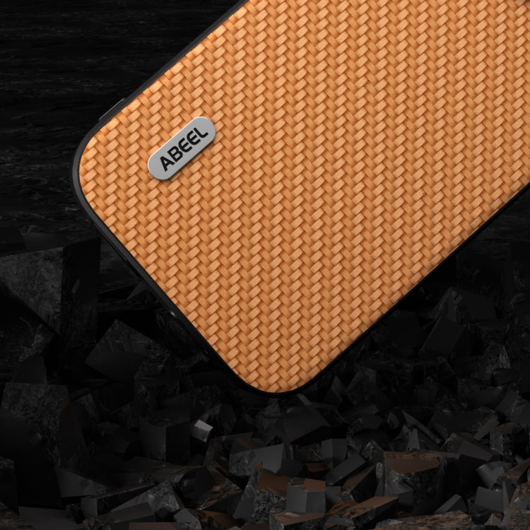 For iPhone 15 Pro ABEEL Carbon Fiber Texture Protective Phone Case(Light Brown) - HoMEdemic™ 