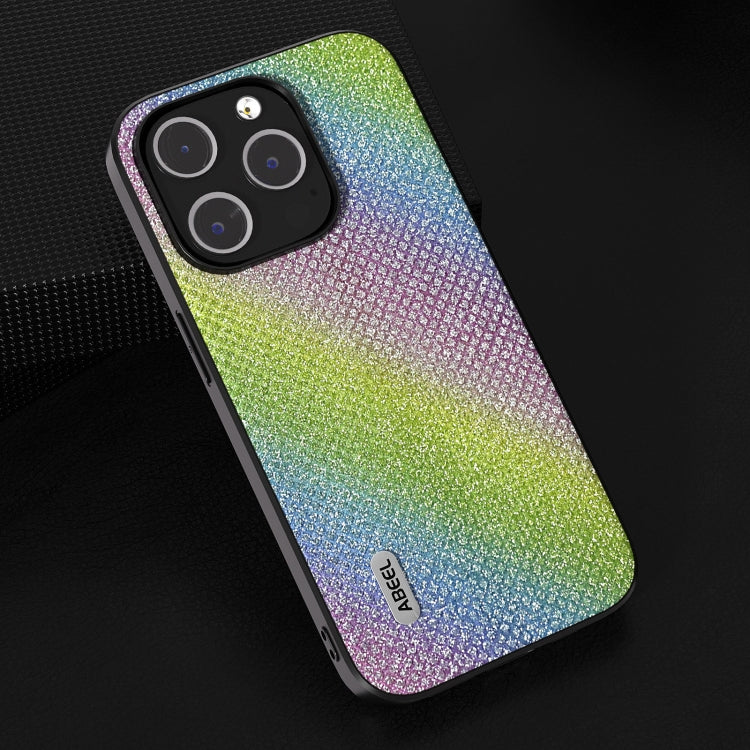 For iPhone 15 Pro ABEEL Diamond Black Edge Phone Case(Rainbow Diamond) - HoMEdemic™ 