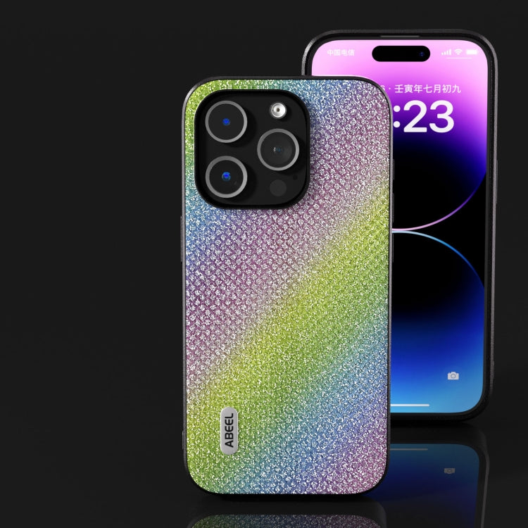 For iPhone 15 Pro ABEEL Diamond Black Edge Phone Case(Rainbow Diamond) - HoMEdemic™ 