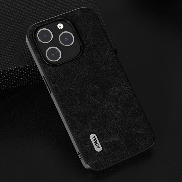 For iPhone 15 Pro ABEEL Dream Litchi Texture PU Phone Case(Black) - HoMEdemic™ 