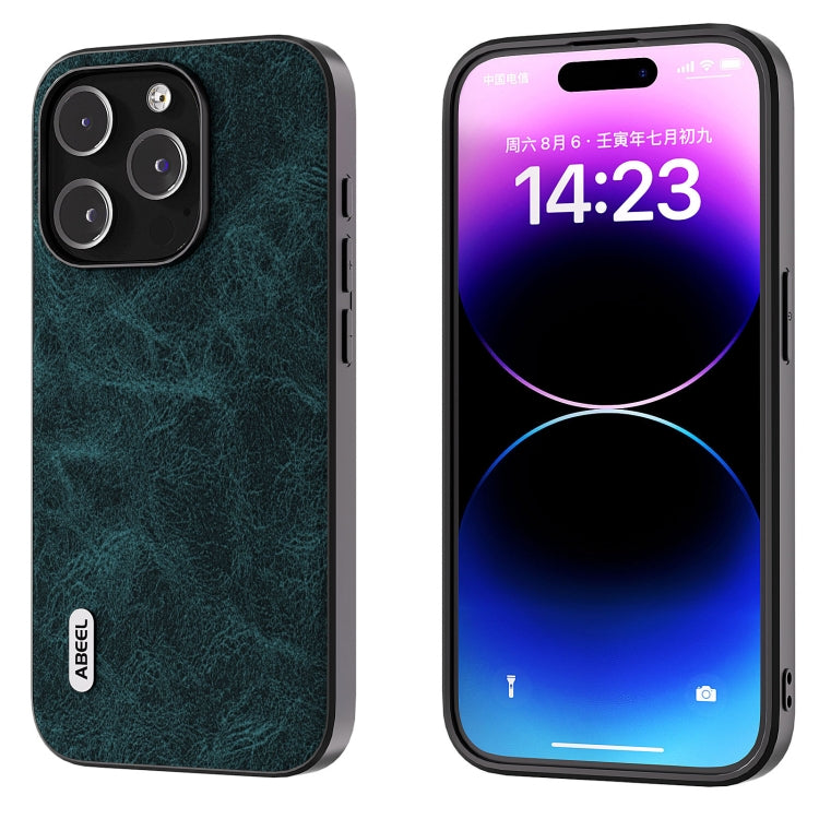 For iPhone 15 Pro ABEEL Dream Litchi Texture PU Phone Case(Blue) - HoMEdemic™ 
