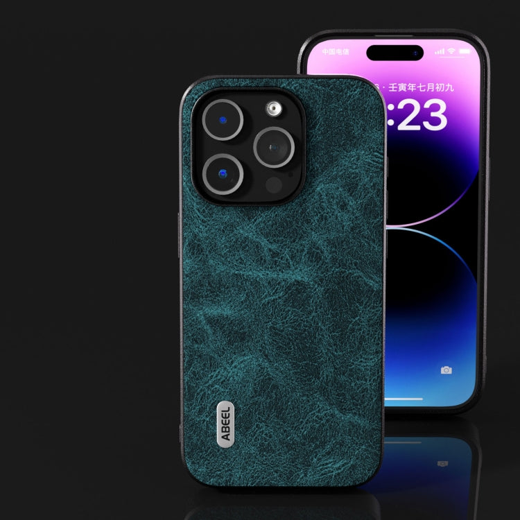 For iPhone 15 Pro ABEEL Dream Litchi Texture PU Phone Case(Blue) - HoMEdemic™ 
