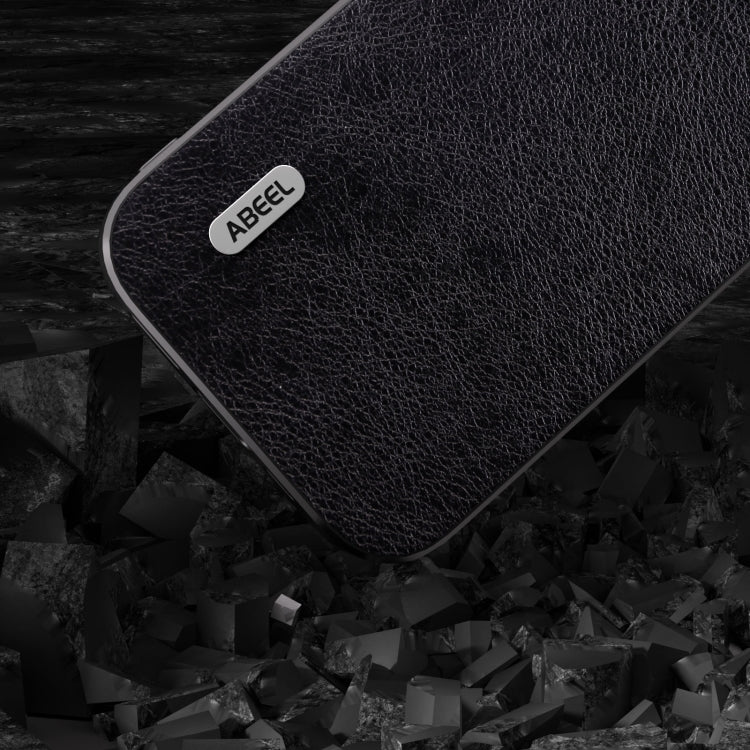 For iPhone 15 Pro ABEEL Dual Color Lichi Texture PU Phone Case(Black) - HoMEdemic™ 