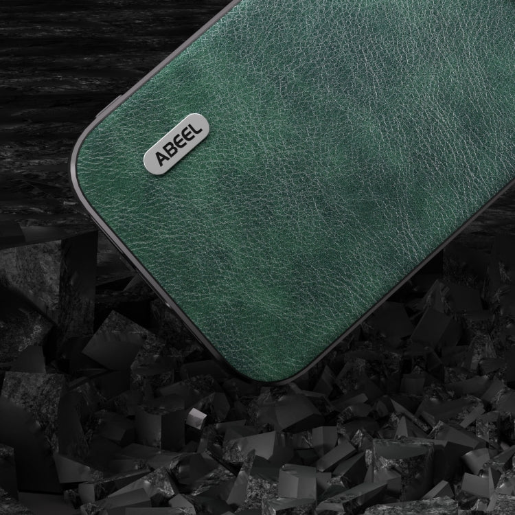 For iPhone 15 Pro ABEEL Dual Color Lichi Texture PU Phone Case(Green) - HoMEdemic™ 