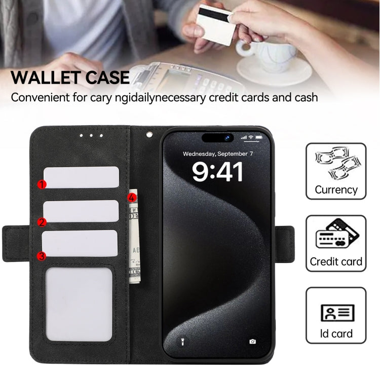 For iPhone 15 Pro ABEEL Frosted Magnetic RFID Leather Phone Case(Black) - HoMEdemic™ 