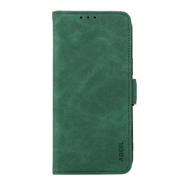 For iPhone 15 Pro ABEEL Frosted Magnetic RFID Leather Phone Case(Green) - HoMEdemic™ 