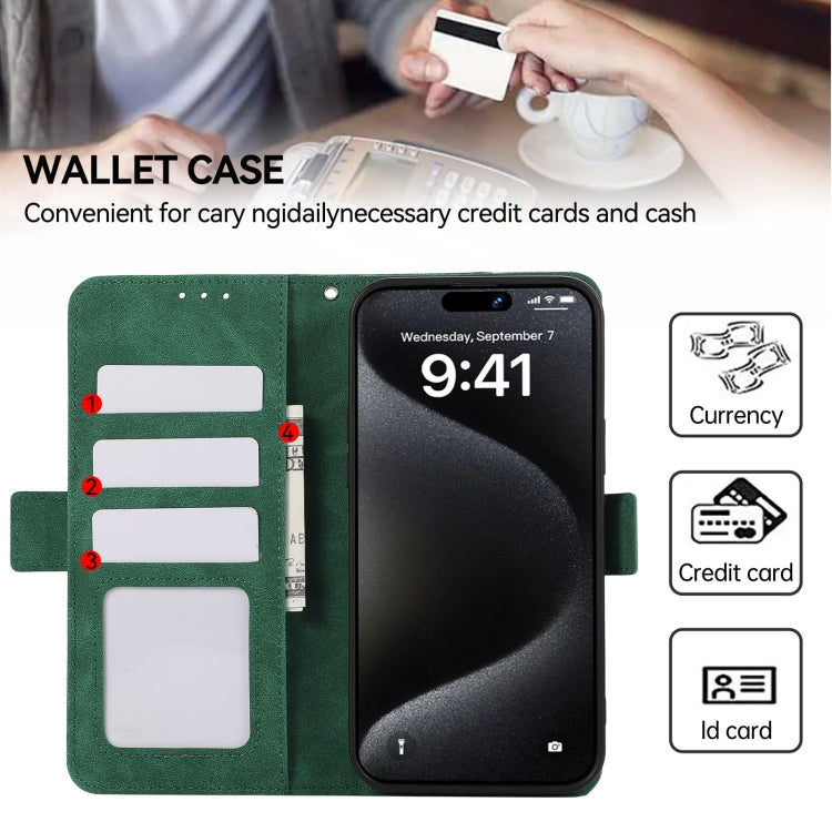 For iPhone 15 Pro ABEEL Frosted Magnetic RFID Leather Phone Case(Green) - HoMEdemic™ 