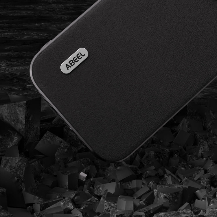 For iPhone 15 Pro ABEEL Haze Texture PU Phone Case(Black) - HoMEdemic™ 