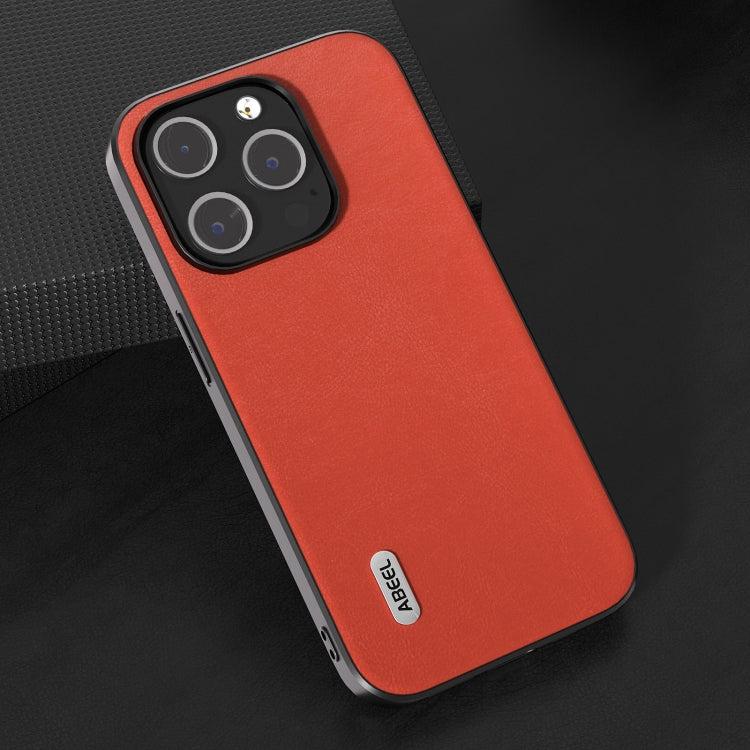For iPhone 15 Pro ABEEL Haze Texture PU Phone Case(Red) - HoMEdemic™ 