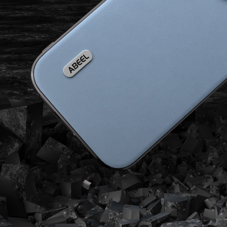 For iPhone 15 Pro ABEEL Haze Texture PU Phone Case(Twilight Blue) - HoMEdemic™ 