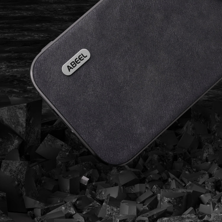 For iPhone 15 Pro ABEEL Morocco Texture PU Phone Case(Black) - HoMEdemic™ 