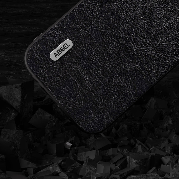 For iPhone 15 Pro ABEEL Retro Litchi Texture PU Phone Case(Black) - HoMEdemic™ 