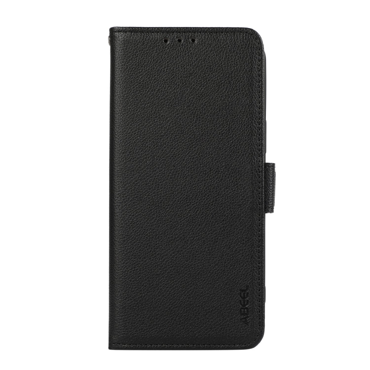 For iPhone 15 Pro ABEEL Side-Magnetic Litchi Pattern Leather RFID Phone Case(Black) - HoMEdemic™ 