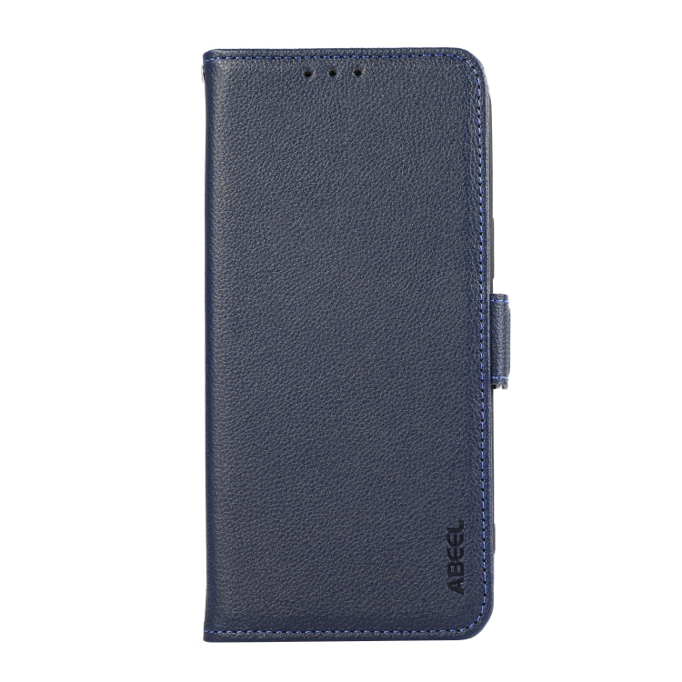 For iPhone 15 Pro ABEEL Side-Magnetic Litchi Pattern Leather RFID Phone Case(Blue) - HoMEdemic™ 
