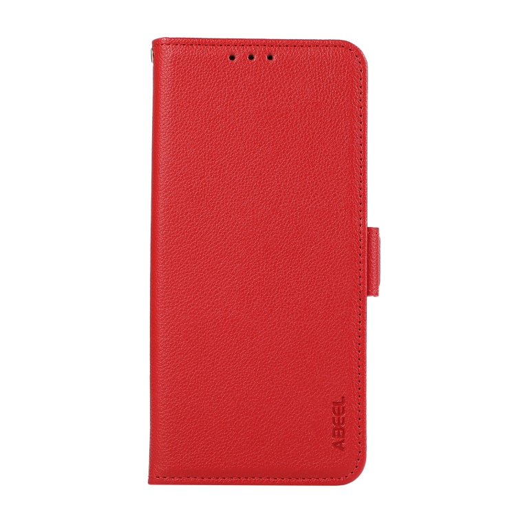 For iPhone 15 Pro ABEEL Side-Magnetic Litchi Pattern Leather RFID Phone Case(Red) - HoMEdemic™ 