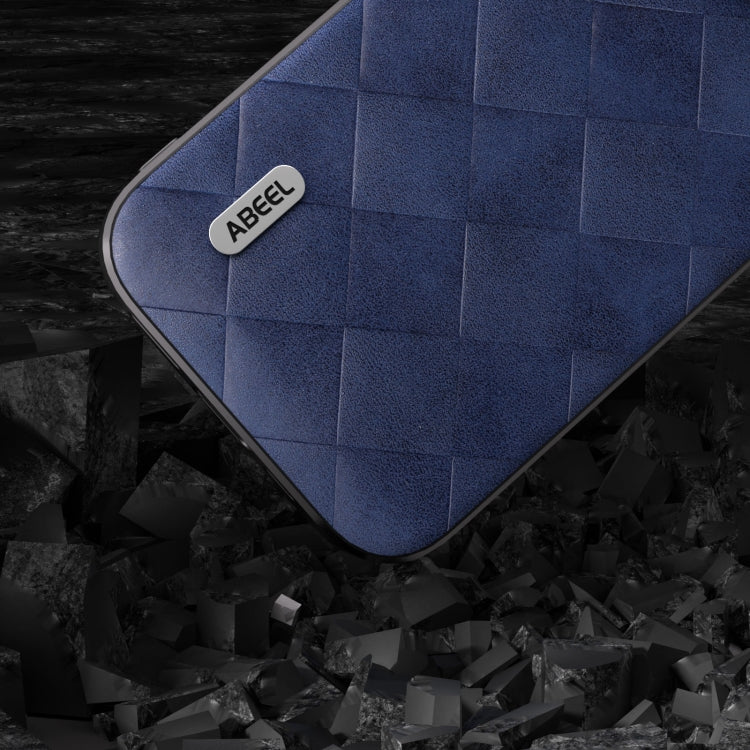 For iPhone 15 Pro ABEEL Weave Plaid PU Phone Case(Blue) - HoMEdemic™ 