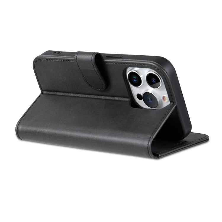 For iPhone 15 Pro AZNS Skin Feel Calf Texture Flip Leather Phone Case(Black) - HoMEdemic™ 