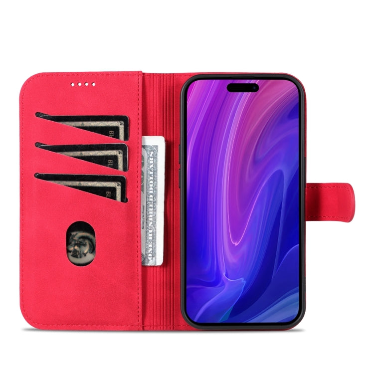 For iPhone 15 Pro AZNS Skin Feel Calf Texture Flip Leather Phone Case(Red) - HoMEdemic™ 