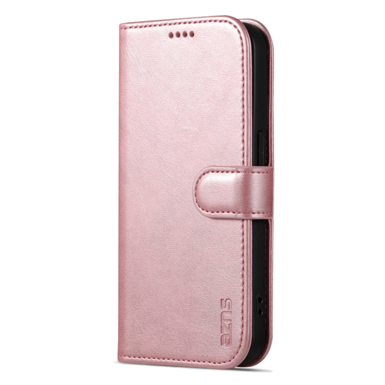 For iPhone 15 Pro AZNS Skin Feel Calf Texture Flip Leather Phone Case(Rose Gold) - HoMEdemic™ 