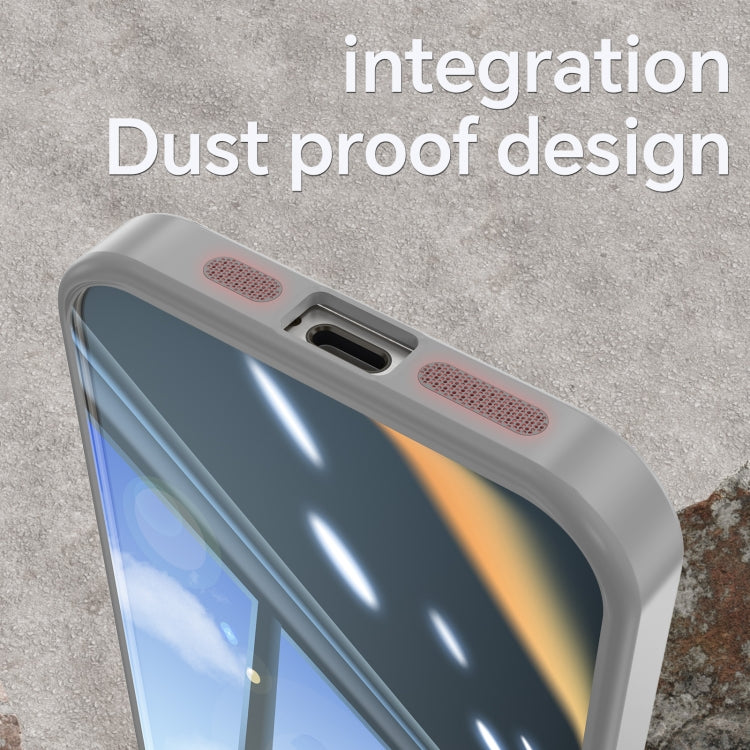 For iPhone 15 Pro Acrylic Hybrid TPU Armor Shockproof Phone Case(Grey) - HoMEdemic™ 
