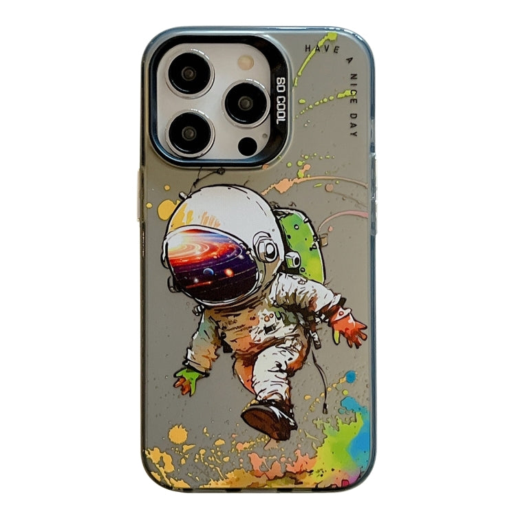 For iPhone 15 Pro Animal Pattern Oil Painting Series PC + TPU Phone Case(Astronaut) - HoMEdemic™ 