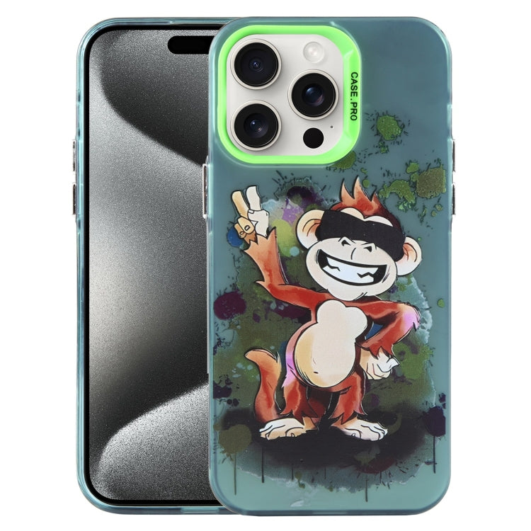 For iPhone 15 Pro Animal Pattern PC Phone Case(Monkey) - HoMEdemic™ 