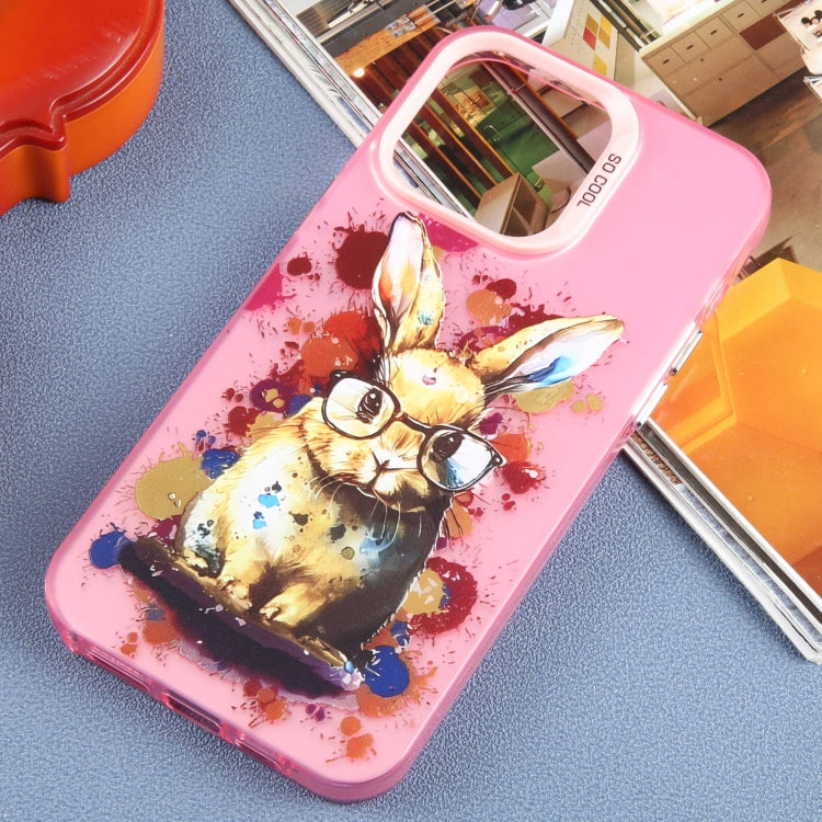 For iPhone 15 Pro Animal Pattern PC Phone Case(Rabbit) - HoMEdemic™ 