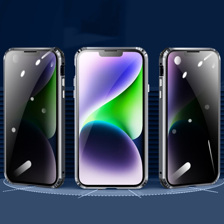 For iPhone 15 Pro Anti-peeping Magnetic Tempered Glass Phone Case(Blue) - HoMEdemic™ 