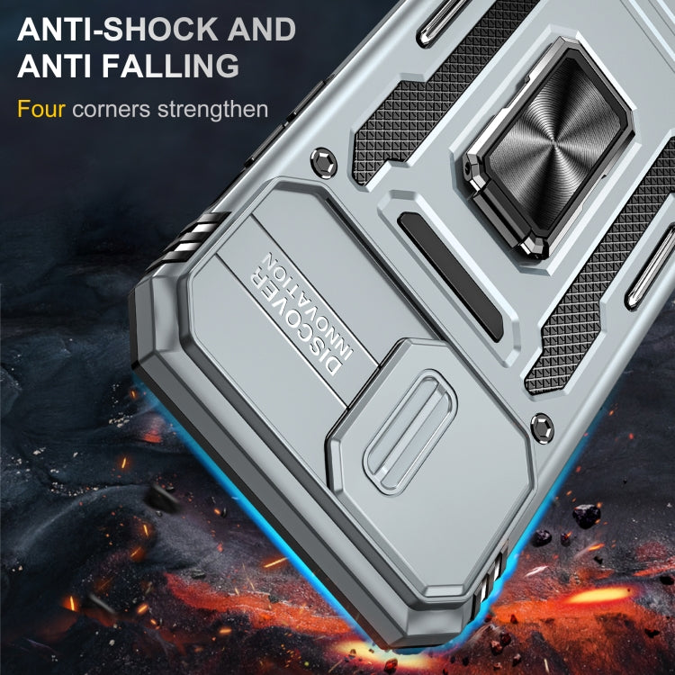 For iPhone 15 Pro Armor PC + TPU Camera Shield Phone Case(Grey) - HoMEdemic™ 