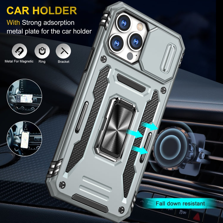 For iPhone 15 Pro Armor PC + TPU Camera Shield Phone Case(Grey) - HoMEdemic™ 