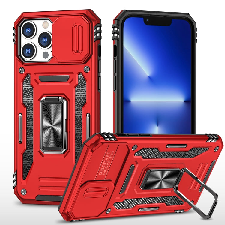 For iPhone 15 Pro Armor PC + TPU Camera Shield Phone Case(Red) - HoMEdemic™ 