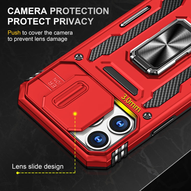 For iPhone 15 Pro Armor PC + TPU Camera Shield Phone Case(Red) - HoMEdemic™ 