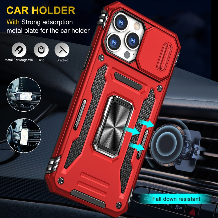 For iPhone 15 Pro Armor PC + TPU Camera Shield Phone Case(Red) - HoMEdemic™ 