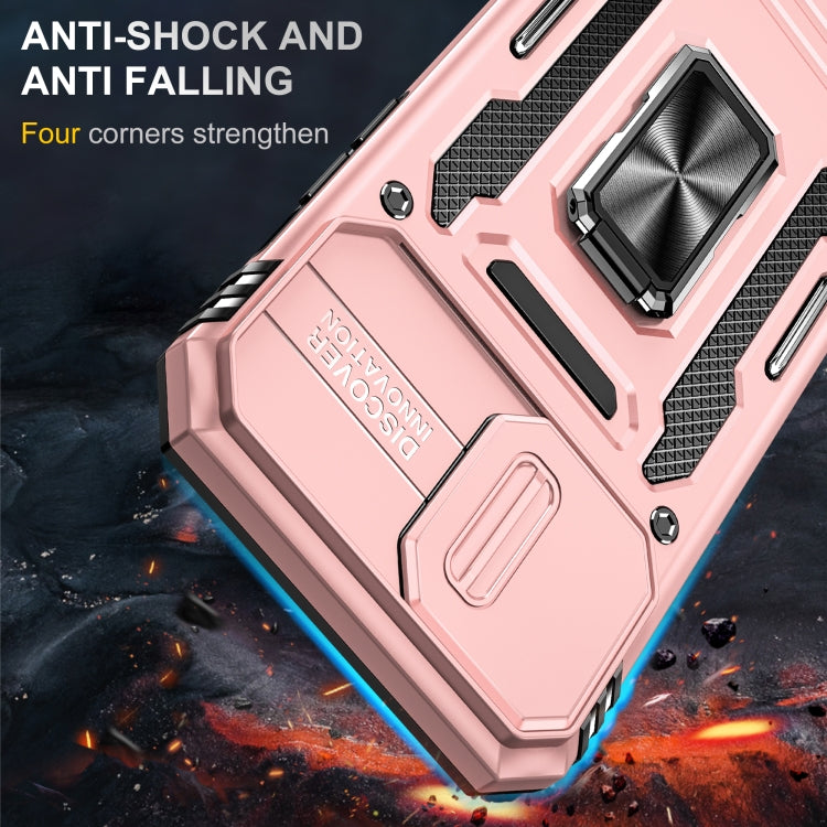 For iPhone 15 Pro Armor PC + TPU Camera Shield Phone Case(Rose Gold) - HoMEdemic™ 