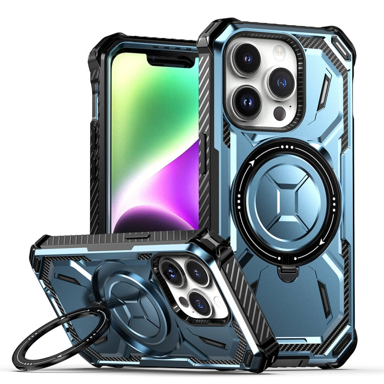 For iPhone 15 Pro Armor Series Holder Phone Case(Blue) - HoMEdemic™ 