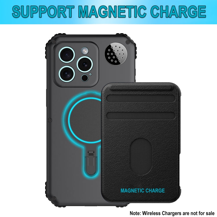 For iPhone 15 Pro Aromatherapy MagSafe Holder Life Waterproof Rugged Phone Case(Black) - HoMEdemic™ 