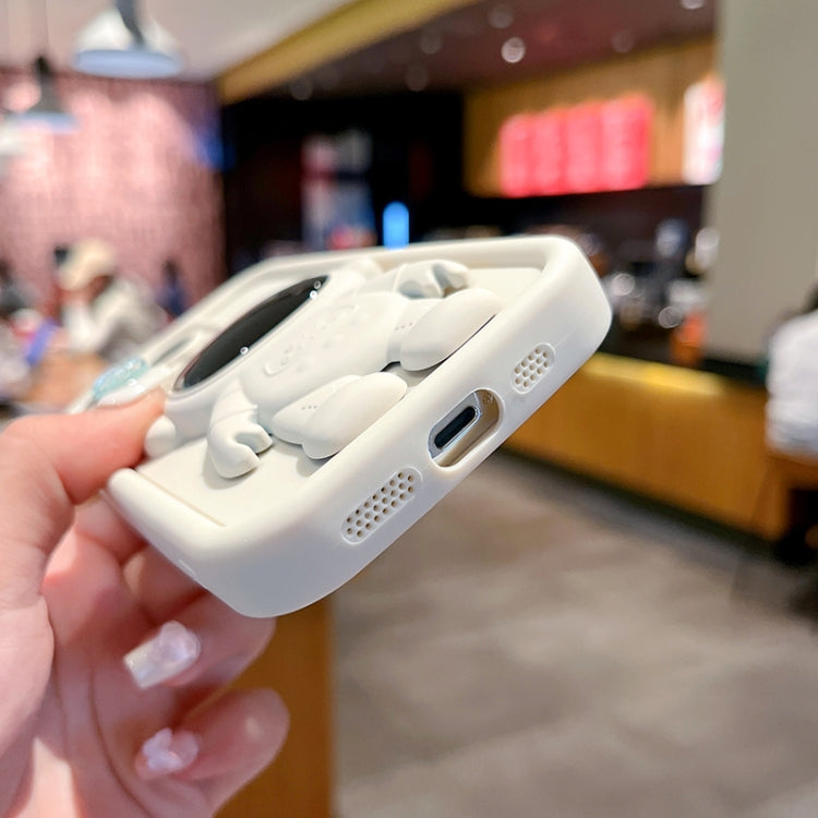 For iPhone 15 Pro Astronaut 3D Relief Holder TPU + PC Full Coverage Phone Case(Black) - HoMEdemic™ 