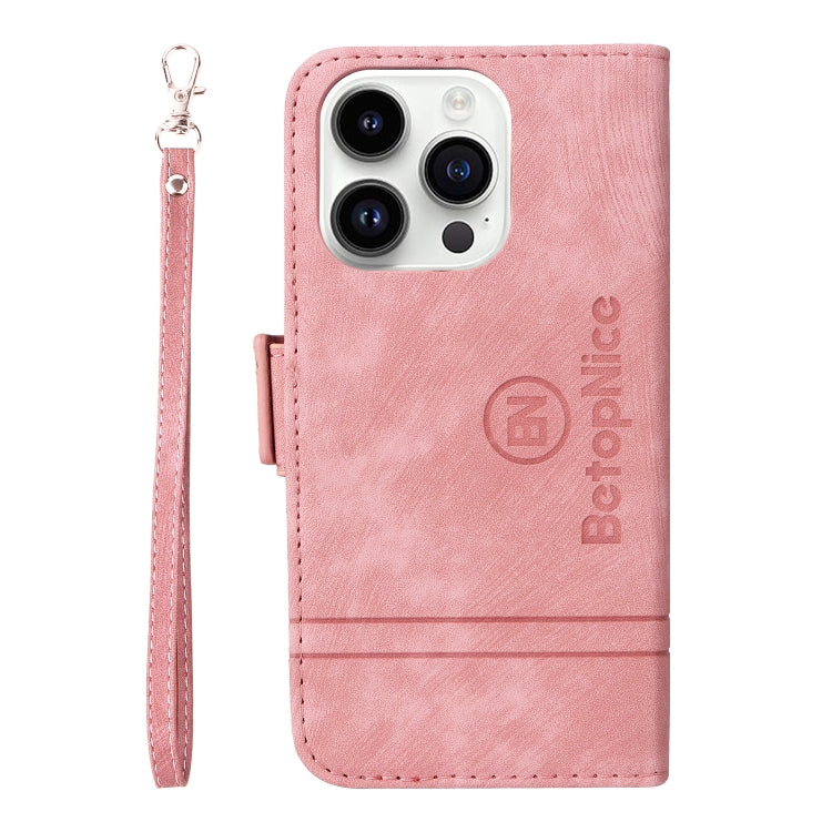 For iPhone 15 Pro BETOPNICE Dual-side Buckle Leather Phone Case(Pink) - HoMEdemic™ 