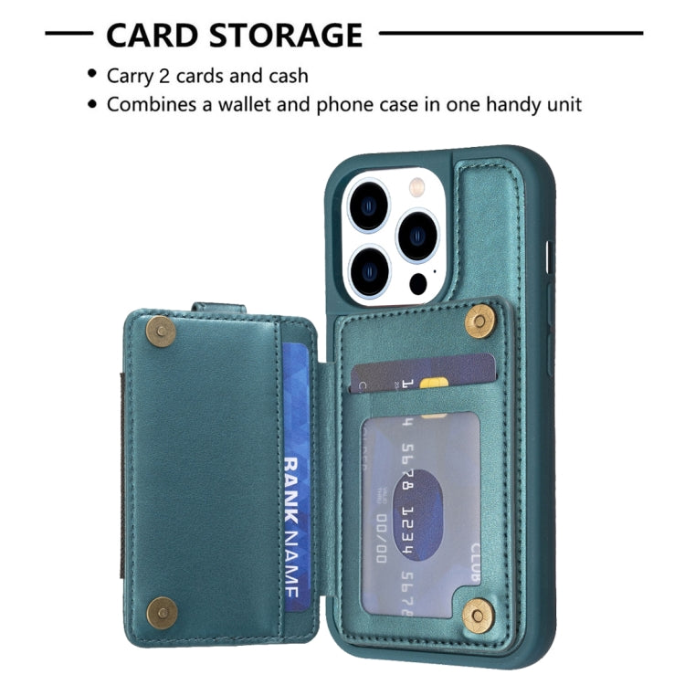 For iPhone 15 Pro BF27 Metal Ring Card Bag Holder Phone Case(Green) - HoMEdemic™ 