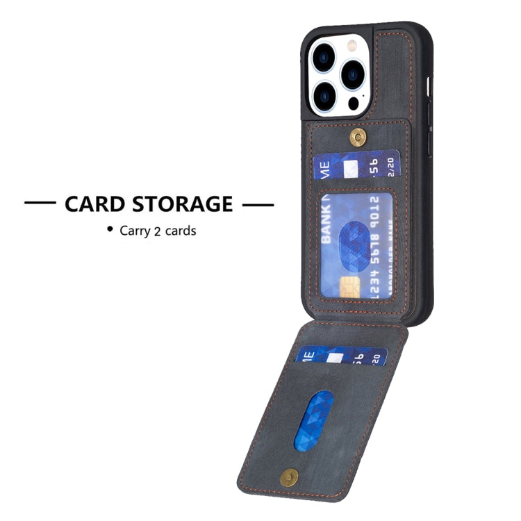 For iPhone 15 Pro BF28 Frosted Card Bag Phone Case with Holder(Black) - HoMEdemic™ 